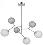 Потолочная люстра на штанге Evoluce Malte SLE1107-103-06 Хром/Белый, Серый G9 6*5W (220V, шарики)