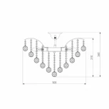 Потолочная люстра Eurosvet Ostiniya 3299/6 хром / прозрачный хрусталь