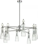 Потолочная люстра на штанге Lumion Emily 8268/8 хром/белый/прозрачный, металл/керамика/стекло Е14 8*40W 220V