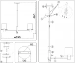 Потолочная люстра на штанге Ambrella High Light LH57041 (220V)