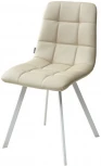 Стул CHILLI SQUARE HK017-02 серо-бежевый/ белый каркас, PU