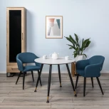 Стол R-Home Месси d860 мрамор Бьянко со скосом