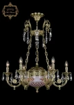 Подвесная люстра с хрустальными подвесками Art Classic 31.44 31.44.6.KR175SP.250IT.G.Sp.Amber.White.1B