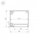 Профиль BOX60-SIDE-2000 ANOD (Алюминий) 017353 Arlight