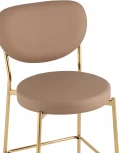 Стул полубарный Stool Group Барбара NEW экокожа бежевая золотые ножки УТ000036055