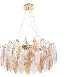 Подвесная люстра Crystal Lux TREVI SP6 BRASS (220V, хрусталь, на цепи, листья)
