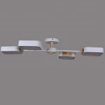 Потолочная люстра на штанге светодиодная Reluce 03363-0.3-04 WH+WOOD (220V)