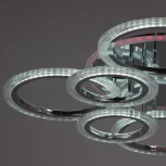 Потолочная люстра светодиодная на штанге с пультом Reluce 09812-3.3-4+4D CR (RGB) (220V)