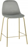 Стул полубарный Stool Group Валенсия велюр серый золотые ножки УТ000004428
