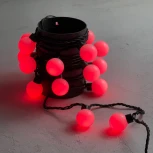 Гирлянда «Шарики» 5м Красная 220В, 20 LED, провод черный каучук, IP65 Laitcom HB20-1-2R