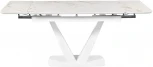 Стол Bradex Home Vito раскладной 120-184x80x75см, керамогранит белый мрамор, белый (RF 0483)