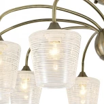 Потолочная люстра на штанге Escada Karera 2129/10P 10x40Вт E27, металл/стекло, античная бронза, прозрачный с рисунком плафон (220V)