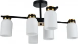 Потолочная люстра на штанге Escada Madison 6x40Вт E14, металл/стекло, черный/бронза, белый (220V)
