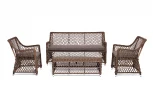 Лаунж-зона из искусственного ротанга на 4 персоны, цвет коричневый 4SIS Асти AS2C2JT-4-SET brown