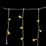 Гирлянда Бахрома 4,9 x 0,5 м Тепло-Белая с Мерцанием Белого Диода 220В, 240 LED, Провод Прозрачный ПВХ, IP54