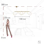 Подвесной светильник светодиодный с гибким неоном Loft It Thread 10388P/B Brass (220V, на тросе)