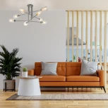 Потолочная люстра ярусная на штанге Escada Reflex 1140/8P E14*40W Silver/Chrome (220V)