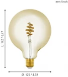 Лампочка светодиодная филаментная желтый шар E27 5,5W Eglo Lm_led_e27 12582
