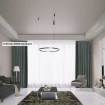 Подвесной светильник Crystal Lux FORTUNA SP88W LED BLACK (220V, пульт управления, на тросе, кольцо)