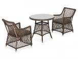 Обеденная группа плетеная, цвет коричневый 4SIS Эспрессо-80 L ECL2T1-3-SET brown