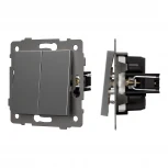 Механизм выключателя двухклавишный самовозвратный SWT-MKR2-PL-GR-V (250V, 10A) (Arlight) 049885