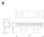 Линейный прожектор AR-LINE-500-12W Warm3000 (GR, 15x60 deg, 230V) (Arlight, IP65 Металл) 041726
