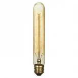 Ретро лампочка накаливания Эдисона цилиндрическая прозрачная E27 60W 220V желтое свечение Lussole Edisson GF-E-718