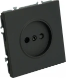 Розетка без заземления со шторками (черный) Stekker Эмили 49850
