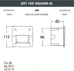 Встраиваемый светильник уличный Fumagalli Leti 3C3.000.000.WYG1L (220V, IP66)