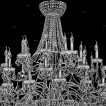 Подвесная большая люстра Osgona Classic 700514 (220V, хрусталь, подсвечник, свеча)