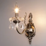 Бра Eurosvet 3281 3281/1 античная бронза / прозрачный хрусталь (220V, хрусталь Strotskis, подвески, подсвечник, свеча)
