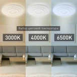 Потолочный светильник светодиодный с пультом регулировкой цветовой температуры яркости и ночным режимом ЭРА SPB-6 GEO 2 RC 75