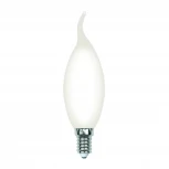 Лампа светодиодная, форма "свеча на ветру", матовая, белый свет 4000К Volpe Optima Филамент LED-CW35-7W/4000K/E14/FR/SLF