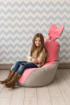 Кресло мешок Dreambag Зайчик Серо-Розовый (Классический) 19190