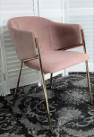 Стул DILL BLUVEL-52 PINK, велюр/ золотой каркас
