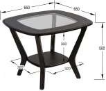Стол журнальный Мельбурн со стеклом венге/венге от фабрики Mebelik