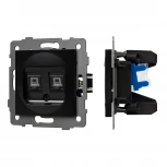 Механизм компьютерной розетки двойной SCT-MPC2-PL-BK-V (RJ-45, CAT6) (Arlight) 049853