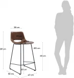 Барный стул La Forma (ex Julia Grup) Zahara (Коричневый,Черный/ Сталь,Металл,Пена) 81730