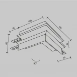Коннектор внешний угловой Exility встраиваемый под ГКЛ 9,5мм, белый Maytoni Accessories for tracks TRA34CO-42W