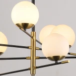 Потолочная люстра на штанге ILLUMICO IL0063-8P-79 BK COP (220V, шар)