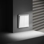 Выключатель двухклавишный с подсветкой (белый матовый) Voltum S70 VLS020202