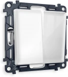 Комплект механизма Ambrella Volt 2-клавишного проходного выключателя ALFA MA103020 Белый глянец QUANT