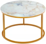 Набор кофейных столиков Tango бежевый мрамор с ножками матовое золото, 2шт Bradex Home RF 0353