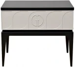 Тумба прикроватная Garda Decor GD-00002 (Черный/Черный,Белый)