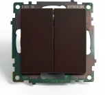 Переключатель двухклавишный (коричневый) Stekker Катрин 49170