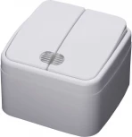 Выключатель двухклавишный с подсветкой (белый) Stekker Basic 39030