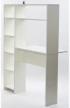 Письменный стол Woodville Тулон со стеллажом белое тиснение 553773