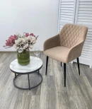 Стул M-City BRANDY-X БЕЖЕВЫЙ #5, велюр / черный каркас