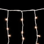 Гирлянда Бахрома 3,2 x 0,9 м Экстра Тепло-Белая с Мерцанием Белого Диода 220В, 168 LED, Провод Белый Каучук, IP65