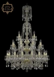 Подвесная большая люстра Art Classic 11.25 11.25.16+8+4.300.3d.XL-130.Gd.Sp (220V, хрусталь, на цепи, подсвечник, свеча)